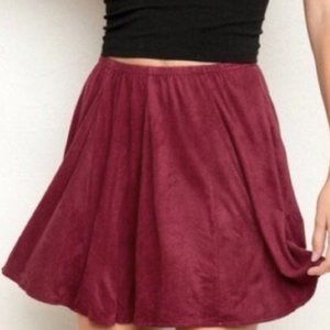 Brandy Melville Burgundy Suede Skirt